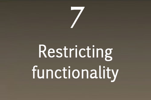 Restricting functionality